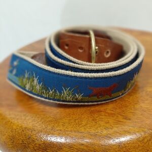 Leather Man Hunting Dog Leather Canvas Belt